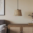 Charmante plafondlampenkap met houder gat voor stijlvolle verlichting - Bruin / Ø 20 x 15 cm - Lampenkappen