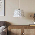 Charmante plafondlampenkap met houder gat voor stijlvolle verlichting - Wit / Ø 38 x 23 cm - Lampenkappen