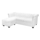 Chesterfield Bank met poef voor elegant comfort in elk interieur - Wit - Banken