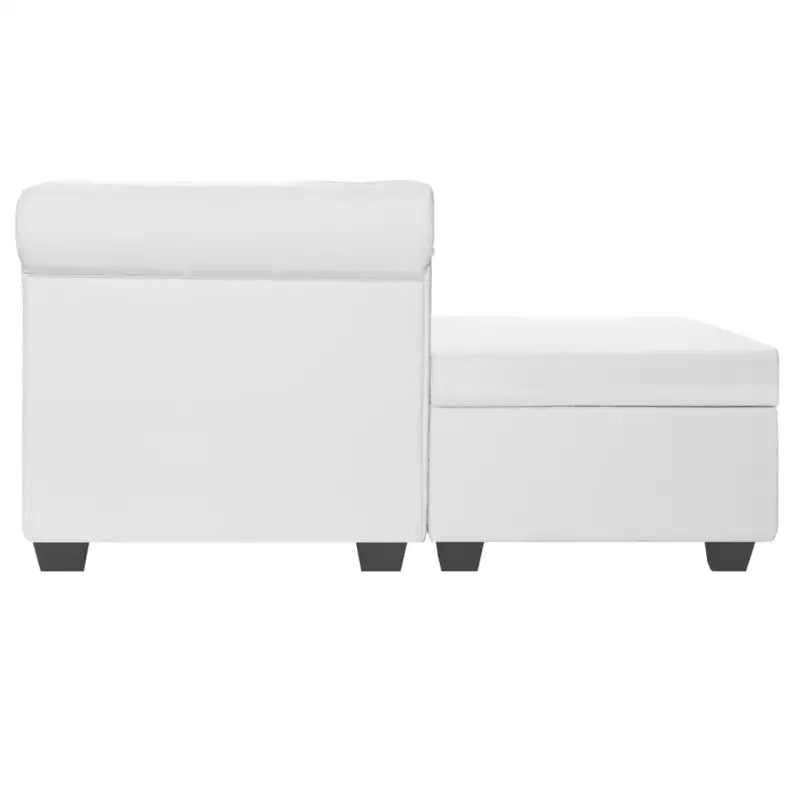Chesterfield Bank met poef voor elegant comfort in elk interieur - Wit - Banken