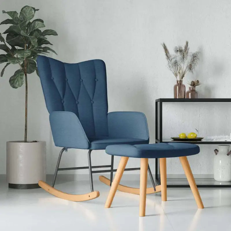 Chique en elegante schommelstoel met modern ontwerp - Blauw / 1 / Met voetensteun - Schommelstoelen