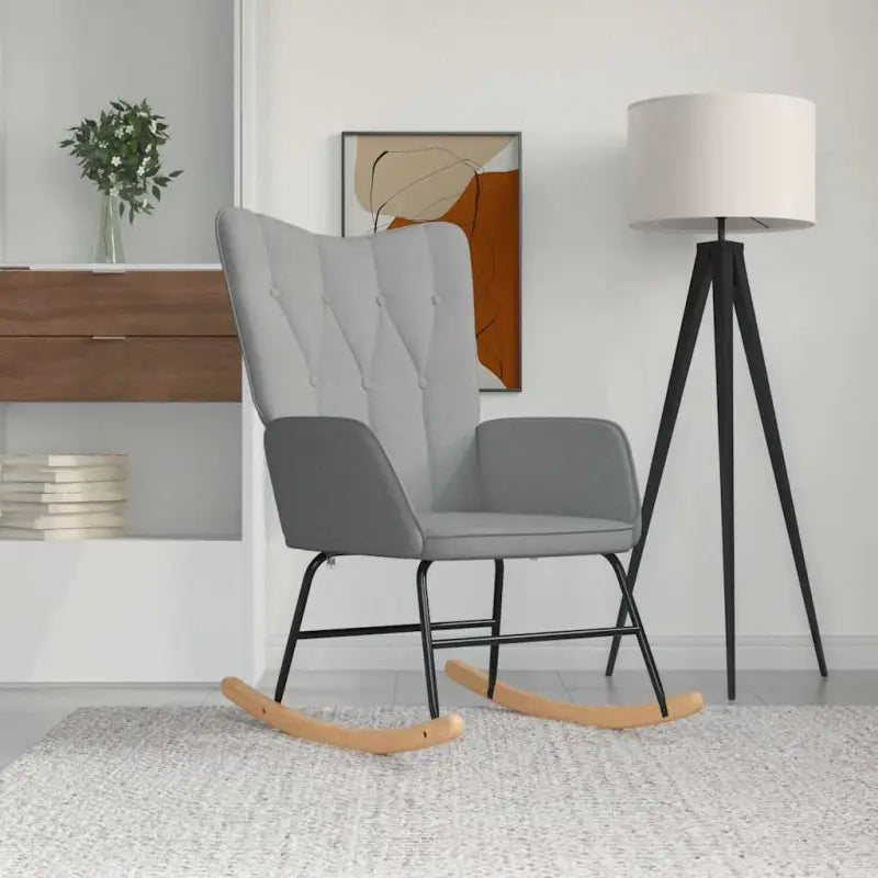 Chique en elegante schommelstoel met modern ontwerp - Lichtgrijs / 1 / Zonder voetensteun - Schommelstoelen