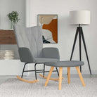 Chique en elegante schommelstoel met modern ontwerp - Lichtgrijs / 1 / Met voetensteun - Schommelstoelen