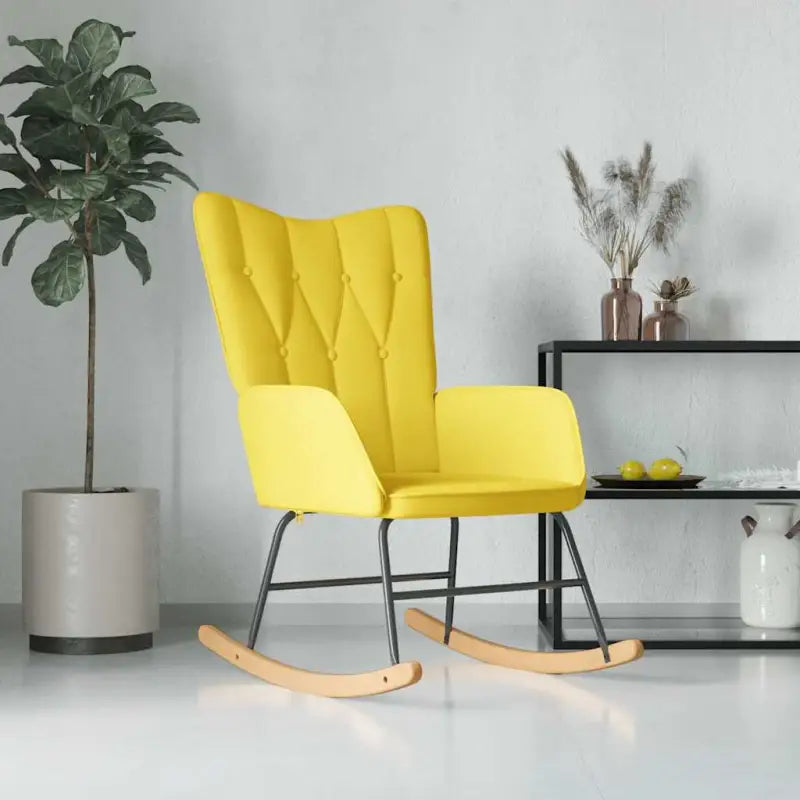 Chique en elegante schommelstoel met modern ontwerp - Mosterdgeel / 1 / Zonder voetensteun - Schommelstoelen