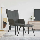 Chique en moderne relaxstoel met blokpatroon - Donkergrijs / 1 / Met voetensteun - Fauteuils & Relaxfauteuils