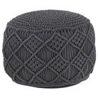 Chique macramé poef voor ontspanning en decoratie in huis - Antraciet / 1 / Patroon 4 - Poefs
