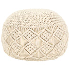 Chique macramé poef voor ontspanning en decoratie in huis - Wit / 1 / Patroon 4 - Poefs