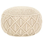Chique macramé poef voor ontspanning en decoratie in huis - Wit / 1 / Patroon 3 - Poefs