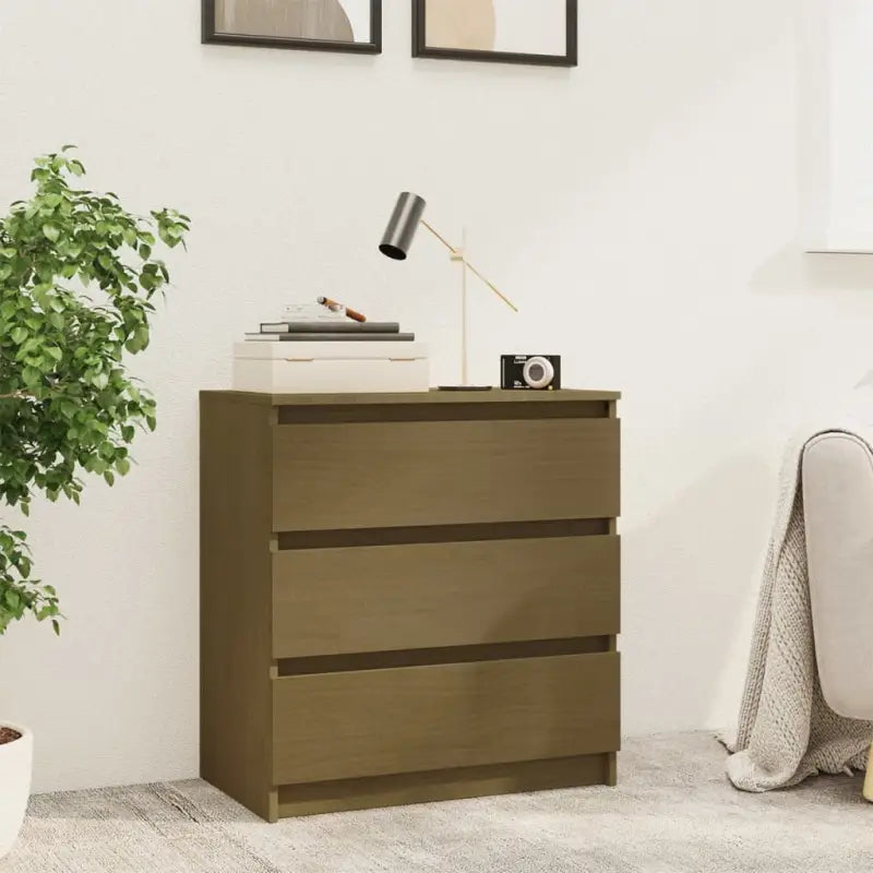 Chique nachtkastje van massief grenenhout voor een elegant interieur - Honingbruin / 1 - Nachtkastjes