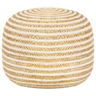 Chique poef met jute koorden voor een ontspannen interieur - Bruin / 45 x 30 cm / 1 - Poefs