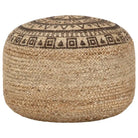 Chique poef met jute koorden voor gezellige ontspanning in je interieur - Bruin / 1 - Poefs