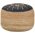 Chique poef met jute koorden voor gezellige ontspanning in je interieur - Blauw / 1 - Poefs