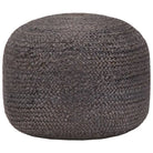 Chique poefs met jute koorden voor comfort en decoratie - Donkergrijs / 1 - Poefs