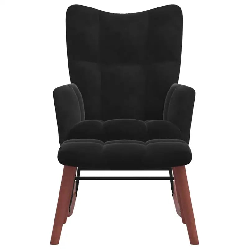 Chique schommelstoel met voetenbank en blokpatroon - Schommelstoelen