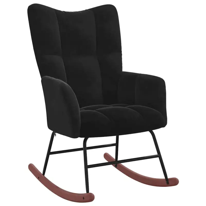 Chique schommelstoel met voetenbank en blokpatroon - Schommelstoelen