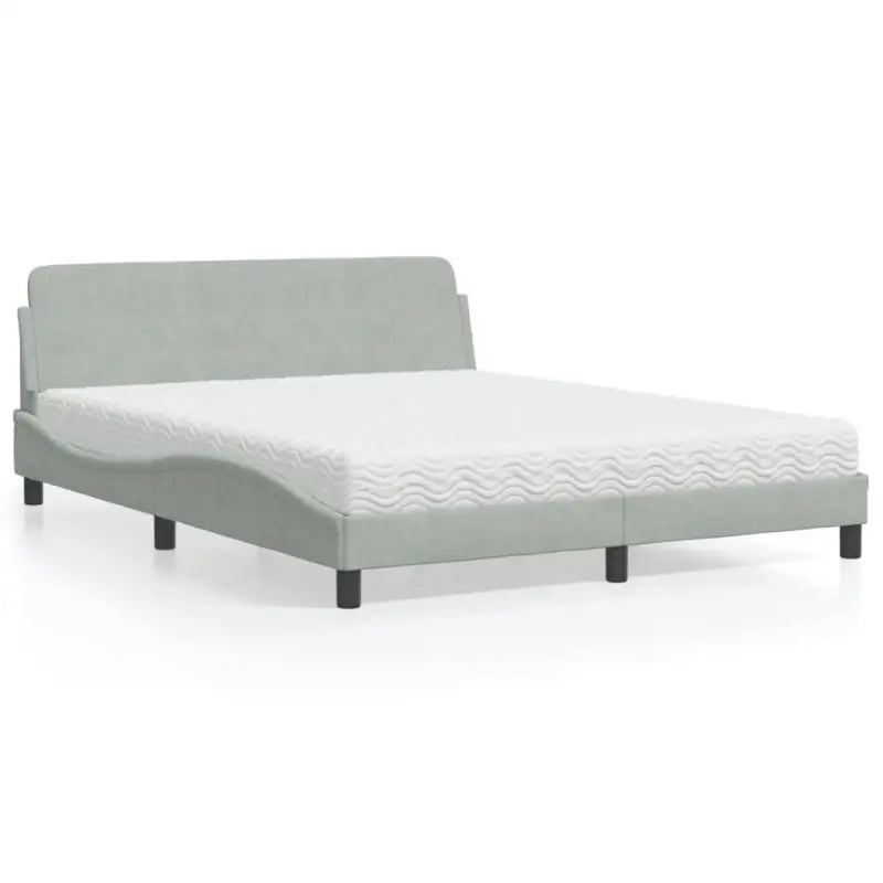 Comfortabel bed met multiplex lattenbodem en 22d PU-schuim voor optimale nachtrust - Lichtgrijs / 160 x 200 cm - Bedden