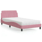 Comfortabel bed met multiplex lattenbodem en 22d PU-schuim voor optimale nachtrust - Roze / 100 x 200 cm - Bedden &