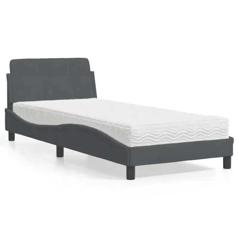Comfortabel bed met multiplex lattenbodem en 22d PU-schuim voor optimale nachtrust - Donkergrijs / 90 x 190 cm - Bedden