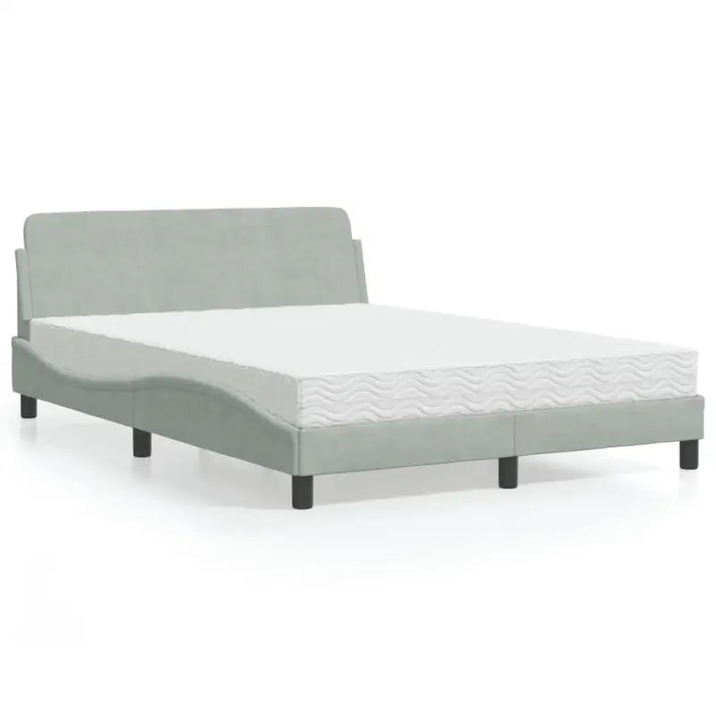 Comfortabel bed met multiplex lattenbodem en 22d PU-schuim voor optimale nachtrust - Lichtgrijs / 120 x 200 cm - Bedden