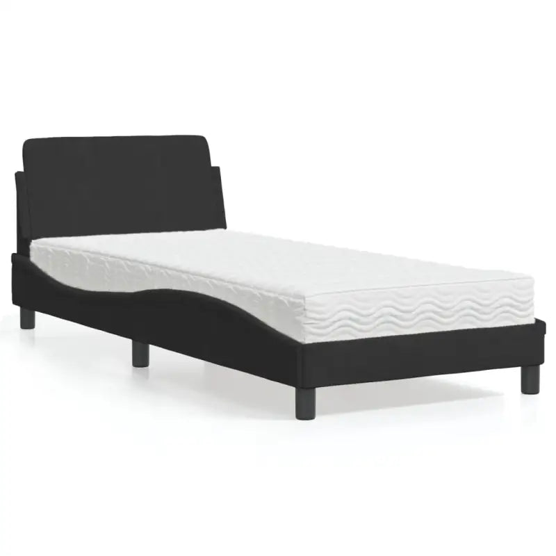 Comfortabel bed met multiplex lattenbodem en 22d PU-schuim voor optimale nachtrust - Zwart / 80 x 200 cm - Bedden &