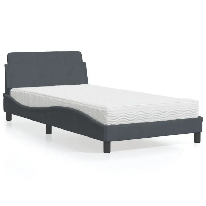 Comfortabel bed met multiplex lattenbodem en 22d PU-schuim voor optimale nachtrust - Donkergrijs / 100 x 200 cm