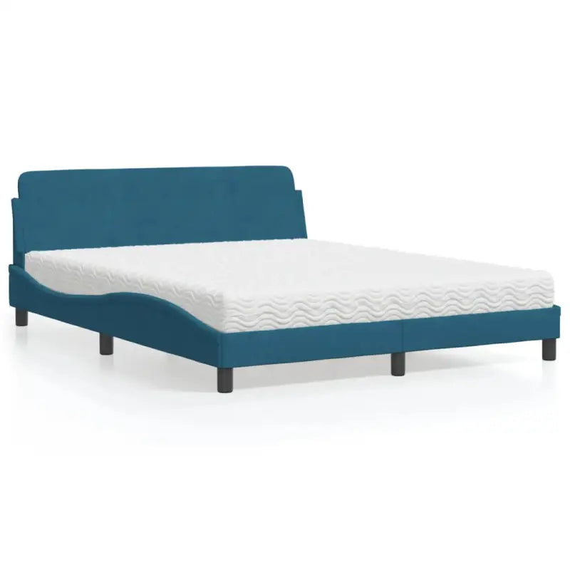 Comfortabel bed met multiplex lattenbodem en 22d PU-schuim voor optimale nachtrust - Blauw / 160 x 200 cm - Bedden &