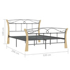 Comfortabel bedframe met massief eikenhout en gepoedercoat metaal - Bedden & bedframes