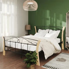 Comfortabel bedframe met massief eikenhout en gepoedercoat metaal - Bedden & bedframes