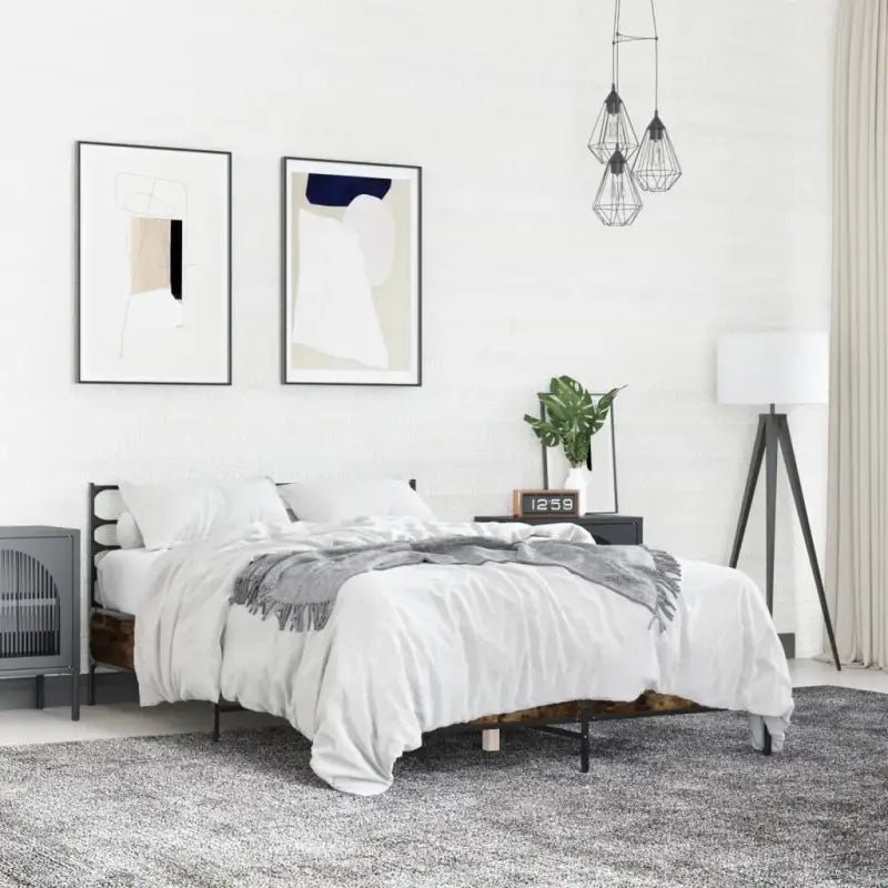Comfortabel bedframe van bewerkt hout voor elke slaapkamer - Gerookt eiken / 120 x 190 cm - Bedden & bedframes