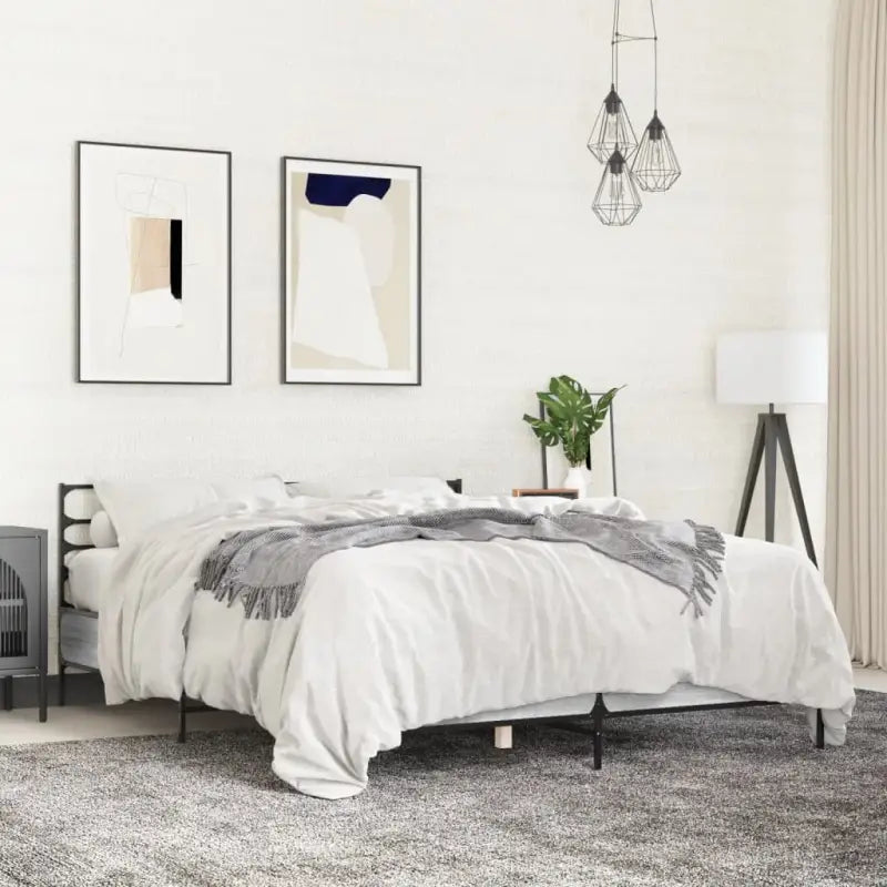 Comfortabel bedframe van bewerkt hout voor elke slaapkamer - Grijs sonoma / 140 x 190 cm - Bedden & bedframes