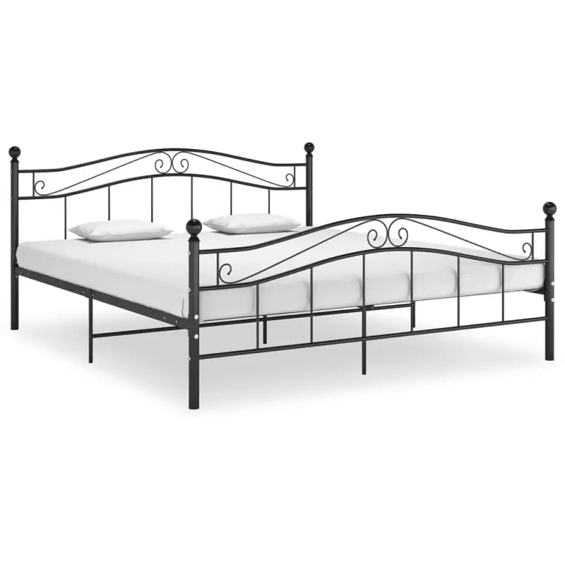 Comfortabel bedframe van gepoedercoat metaal voor een heerlijke nachtrust - Zwart / 180 x 200 cm - Bedden & bedframes