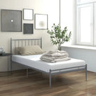 Comfortabel bedframe van gepoedercoat metaal voor een heerlijke nachtrust - Grijs / 90 x 200 cm - Bedden & bedframes