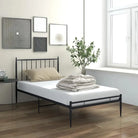 Comfortabel bedframe van gepoedercoat metaal voor een heerlijke nachtrust - Zwart / 90 x 200 cm - Bedden & bedframes