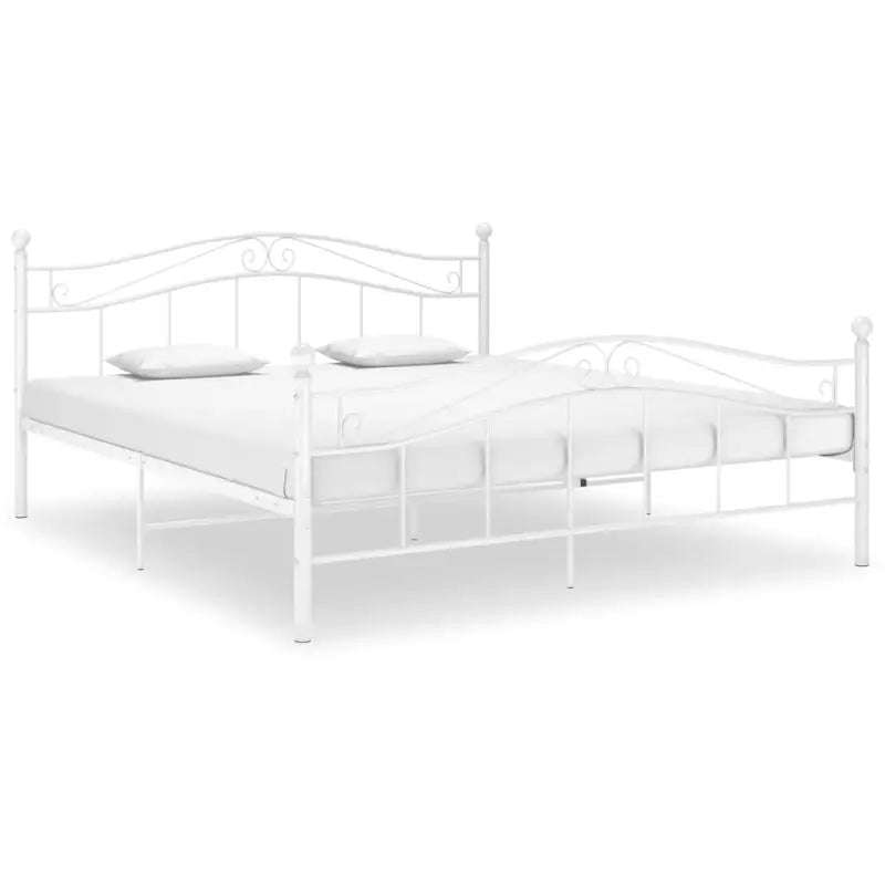 Comfortabel bedframe van gepoedercoat metaal voor een heerlijke nachtrust - Wit / 160 x 200 cm - Bedden & bedframes