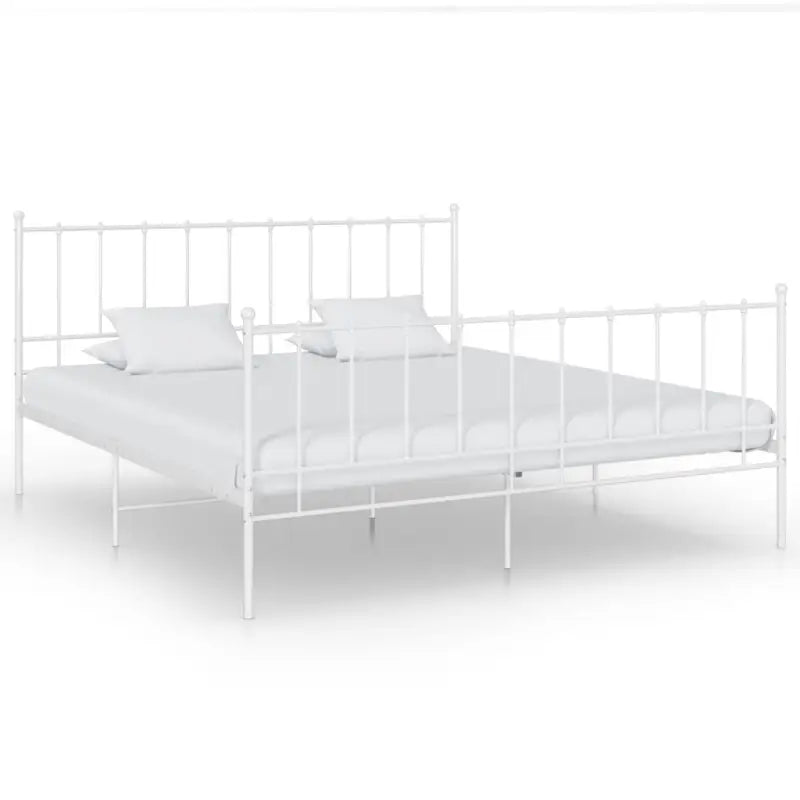 Comfortabel bedframe van gepoedercoat metaal voor heerlijke nachtrust - Wit / 200 x 200 cm - Bedden & bedframes