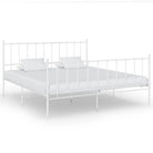 Comfortabel bedframe van gepoedercoat metaal voor heerlijke nachtrust - Wit / 140 x 200 cm - Bedden & bedframes