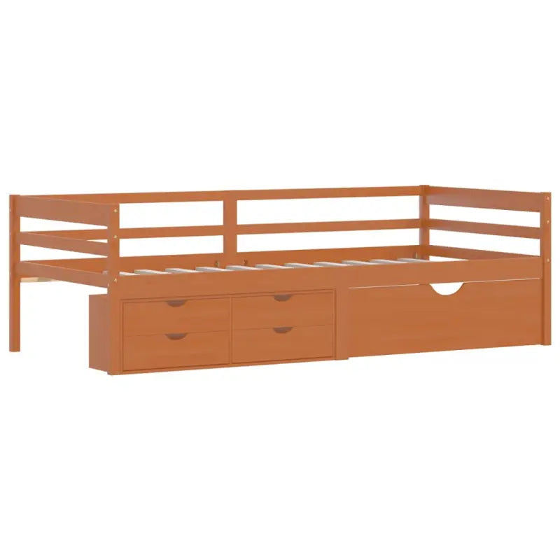 Comfortabel bedframe van massief grenenhout voor heerlijke nachtrust - Honingbruin - Bedden & bedframes