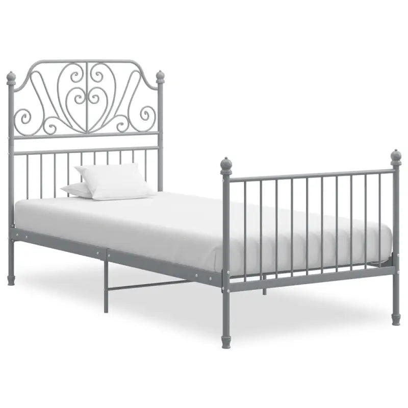 Comfortabel metalen bedframe voor een heerlijke nachtrust - Grijs / 90 x 200 cm - Bedden & bedframes