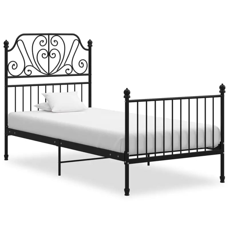 Comfortabel metalen bedframe voor een heerlijke nachtrust - Zwart / 90 x 200 cm - Bedden & bedframes