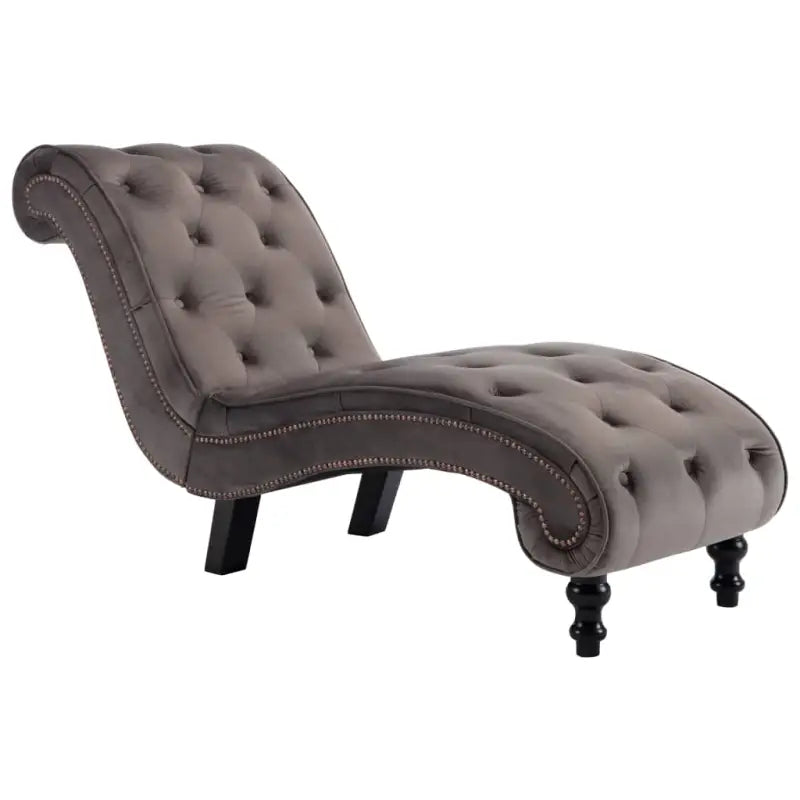 Comfortabele chaise longue met zachte fluwelen bekleding voor thuis - Chaises longues