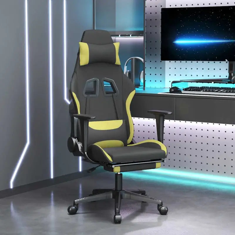 Comfortabele en duurzame Gamingstoel voor een betere game ervaring - Lichtgroen / 1 / Met voetensteun - Gamingstoelen
