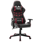 Comfortabele en stijlvolle gamingstoel met rug- en nekondersteuning - Zwart en wijnrood / 1 / Zonder voetensteun