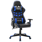 Comfortabele en stijlvolle gamingstoel met rug- en nekondersteuning - Zwart en blauw / 1 / Zonder voetensteun
