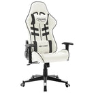 Comfortabele en stijlvolle gamingstoel met rug- en nekondersteuning - Wit en zwart / 1 / Zonder voetensteun