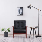 Comfortabele fauteuil met houten frame voor ontspanning en lezen - Zwart / 1 - Fauteuils & Relaxfauteuils