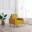 Comfortabele fauteuil met zachte stof en dik gevoerde vulling - Geel / 1 - Fauteuils & Relaxfauteuils