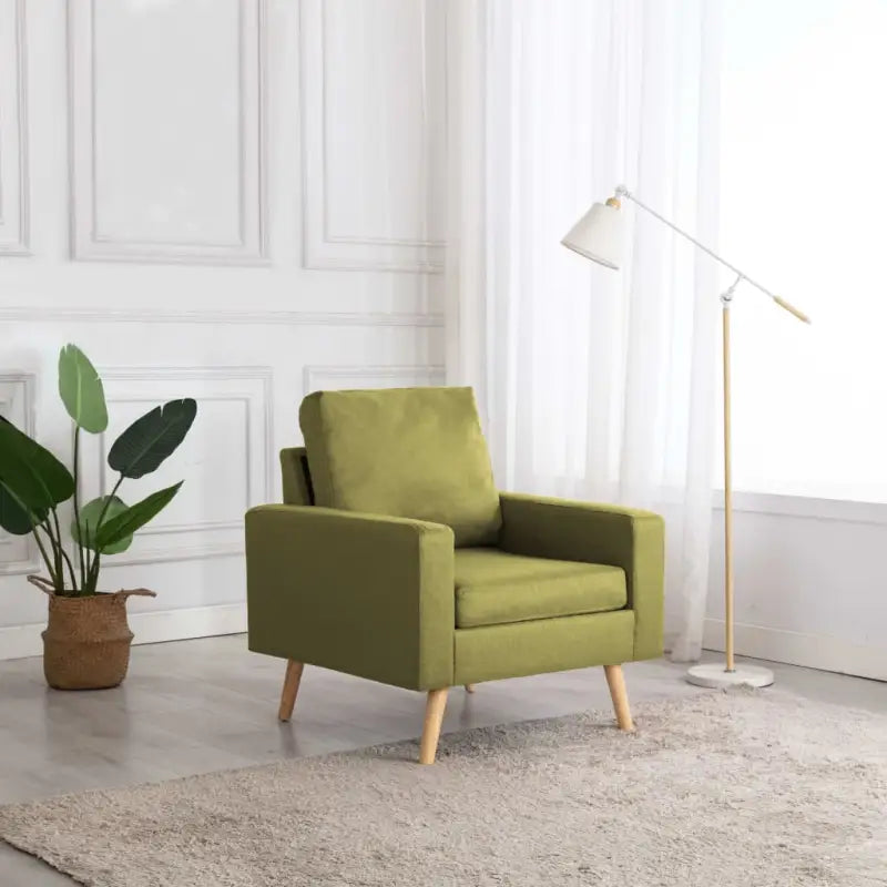 Comfortabele fauteuil met zachte stof en dik gevoerde vulling - Groen / 1 - Fauteuils & Relaxfauteuils
