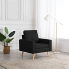 Comfortabele fauteuil met zachte stof en dik gevoerde vulling - Zwart / 1 - Fauteuils & Relaxfauteuils