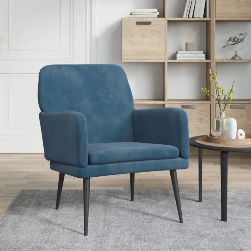 Comfortabele fluwelen relaxfauteuil voor ultiem ontspanning Gevoel - Blauw / 1 - Fauteuils & Relaxfauteuils