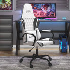 Comfortabele gamingstoel met duurzaam kunstleer en gemakkelijke reiniging - Wit en zwart / 1 - Gamingstoelen